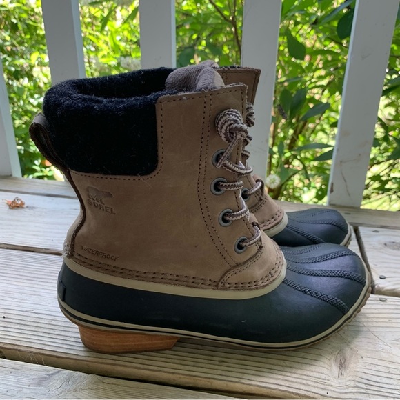 Sorel Women's Slimpack Lace II Duck Boots size 8 Waterproof Leather NL3058-245 - Picture 4 of 13